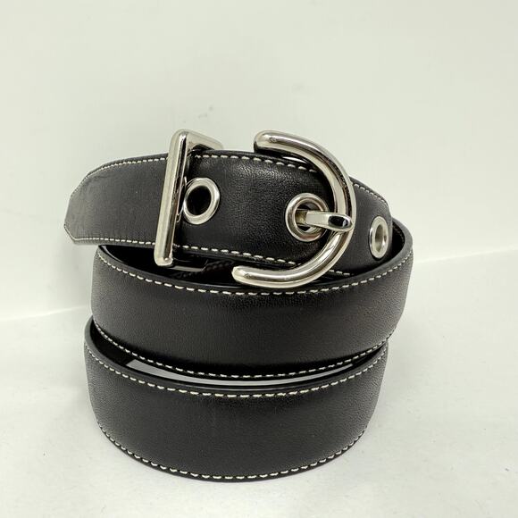Coach Belt Womens Medium Black Leather Designer Minimalist Capsule Wardrobe NWOT - Picture 1 of 9